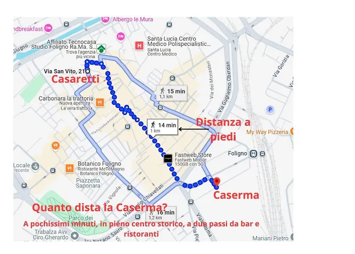 Casaretti Affittacamere - In centro a Foligno, con parcheggio e ampio bagno in camera